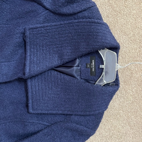 Kenneth Cole nwt blue purple midi coat- large - Picture 10 of 10